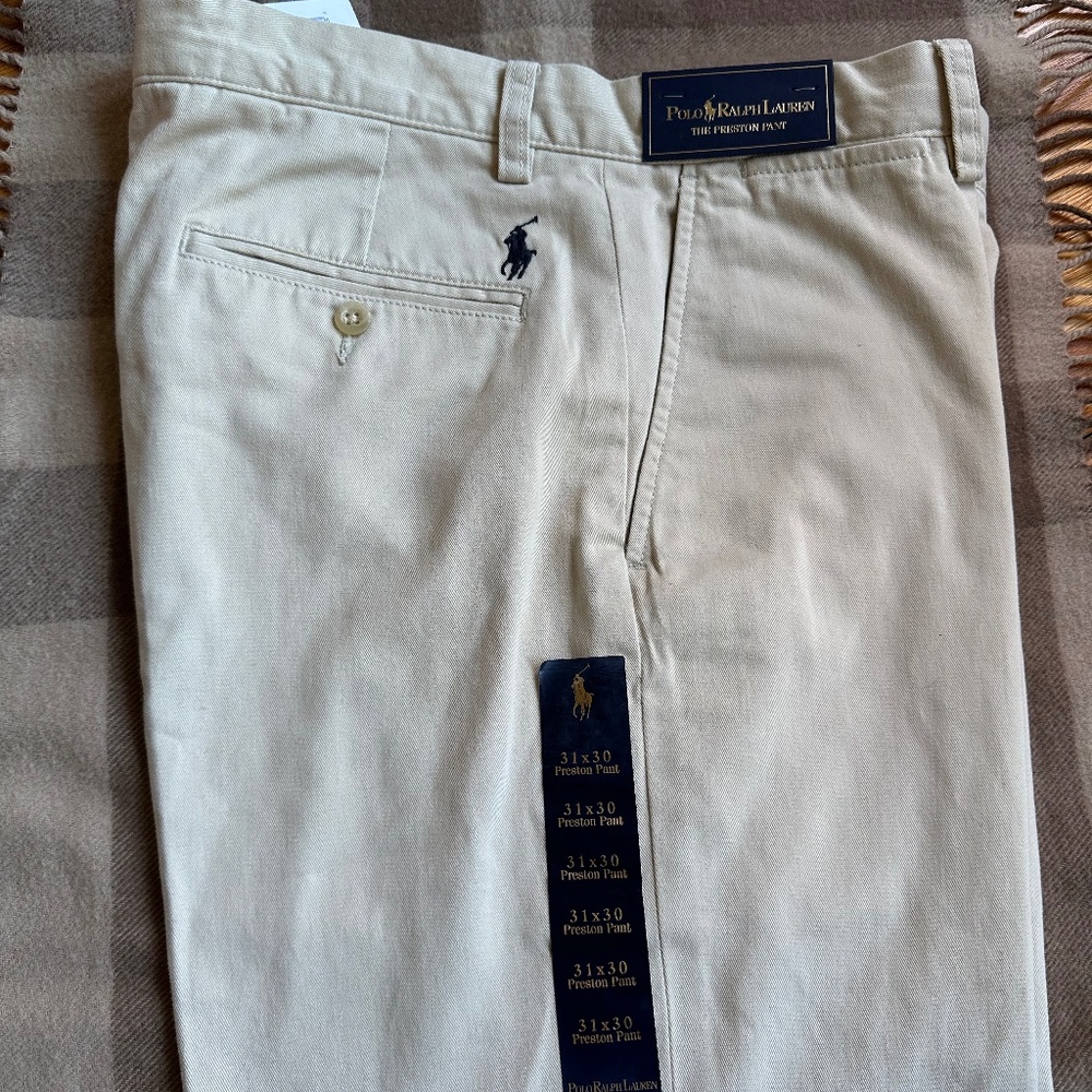 Polo by Ralph Lauren Men’s Preston Pant Chinos in Sand/Khaki NWT